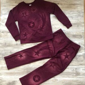 New Streetwear Bleached Sweatshirt & Sweatpants Burgundy Sz Medium 8/10 Star